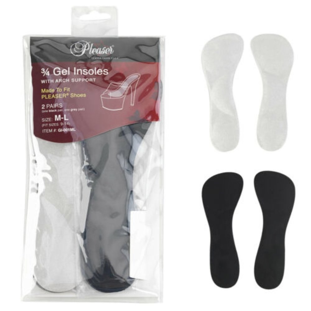 Pleaser Shoes Design 3/4 Gel Insole With Arch Support High Heel Shoes 2 Pairs